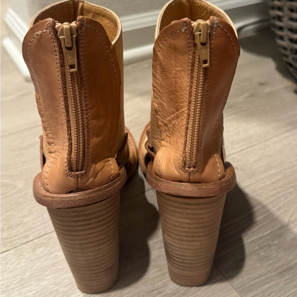 Free People Camel Open-Toe Heeled Boots - Picture 3 of 7